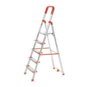 Houza 250kg 5 Steps Orange Aluminium Foldable Ladder, AQUA-LAD-05