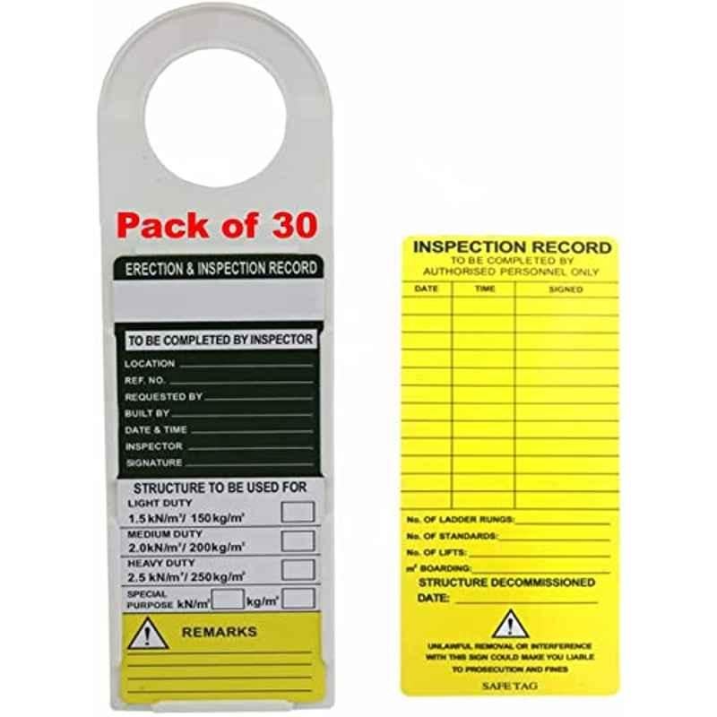 Abbasali Scaffolding Status Holder & Scaffolding And Construction Inspection Tags (Pack of 30)