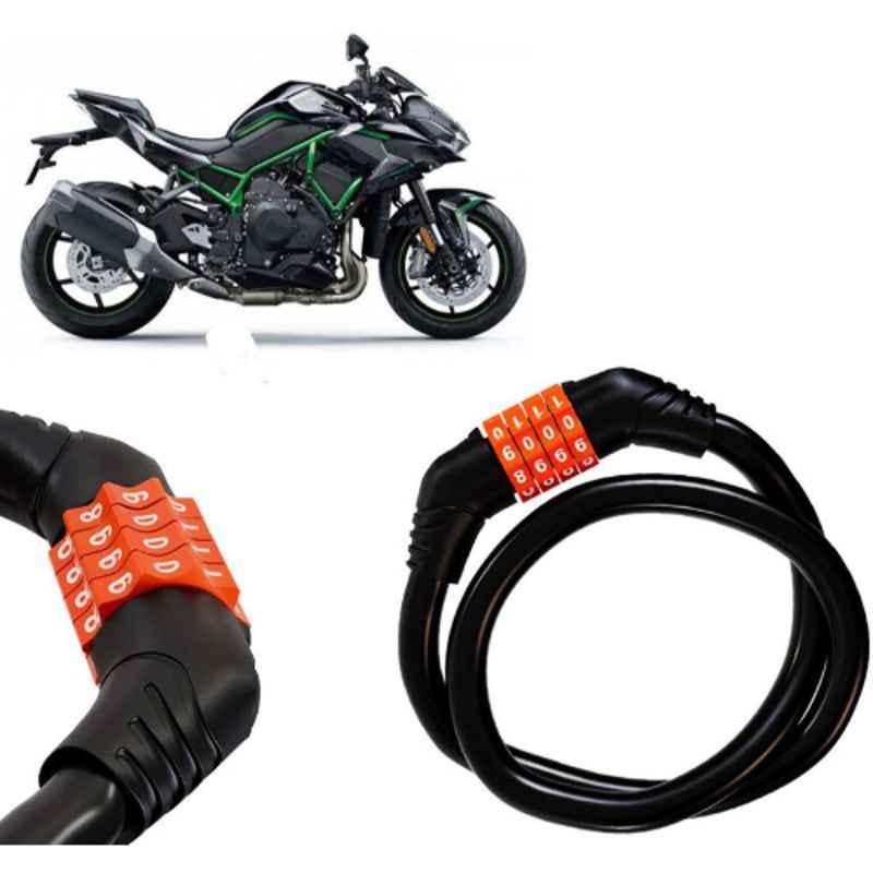 Auto Pearl Black & Orange 4 Digit Anti-Theft Combination Number Lock for ZH2