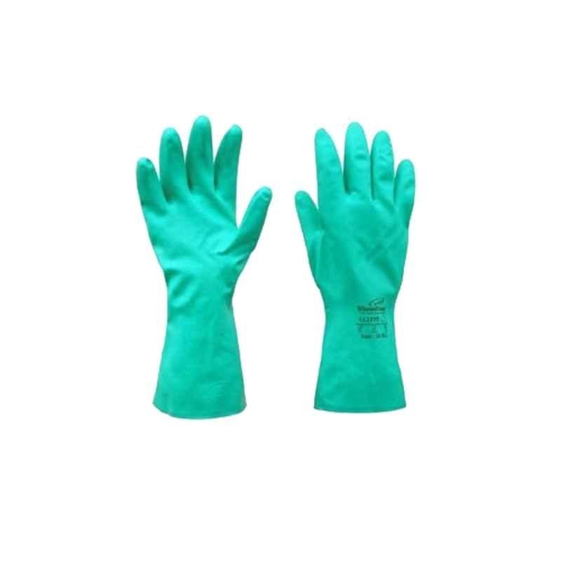 Vaultex PLR Nitrile Synthetic Rubber Cyan Gloves, Size: L