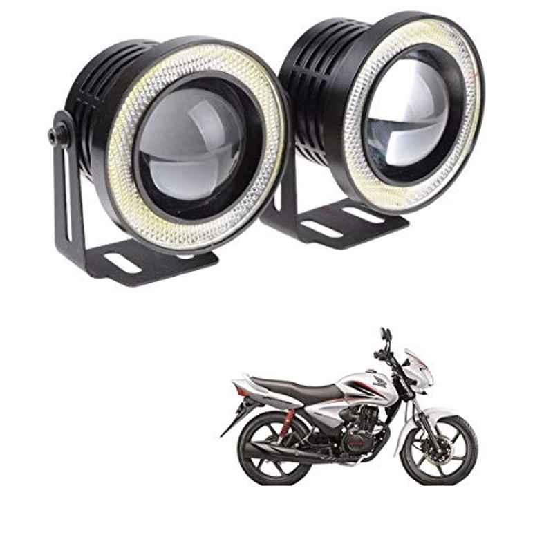 Kozdiko 2 Pcs 15W 3.5 inch High Power White LED Projector COB Fog Light Set with White Angel Eye Ring for Honda CB Shine, koz_88228