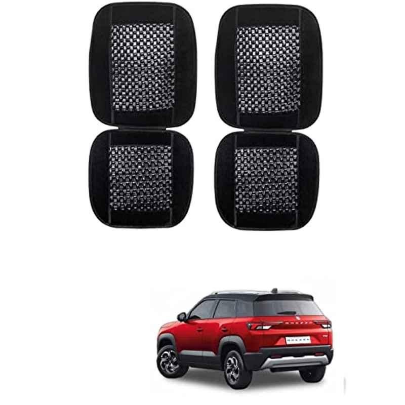Kozdiko 2 Pcs Wooden Bead & Nylon Black Seat Cover Set for Maruti Suzuki Brezza New 2022