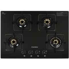 Padmini 4 Burner Stainless Steel Black Automatic Ignition Glass Top Gas Stove, Gas Hob ONYX-410 EDGE