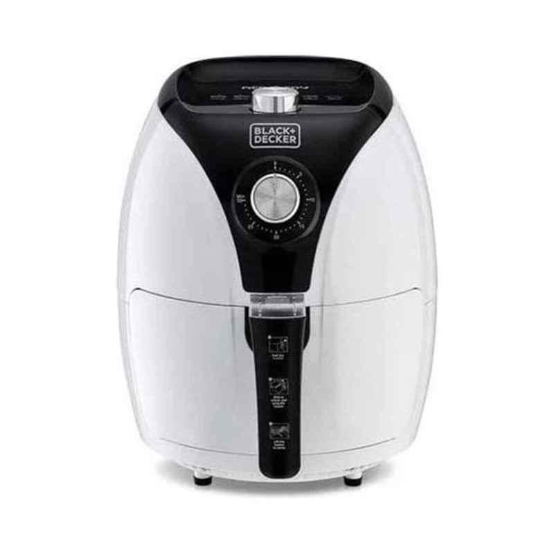 Black & Decker 1500W Black & White Air Fryer with Air Convection Technology, AF220-B5-WH