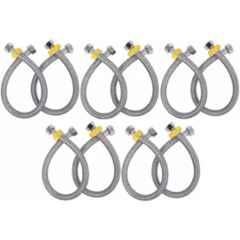 Senkiddpro 24 inch Stainless Steel Chrome Finish Connection Pipe (Pack of 10)