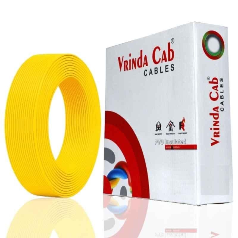 Vrinda Cab 8 Sqmm Yellow Single Core FR PVC Insulated Flexible Electrical Wire, Length: 45 m