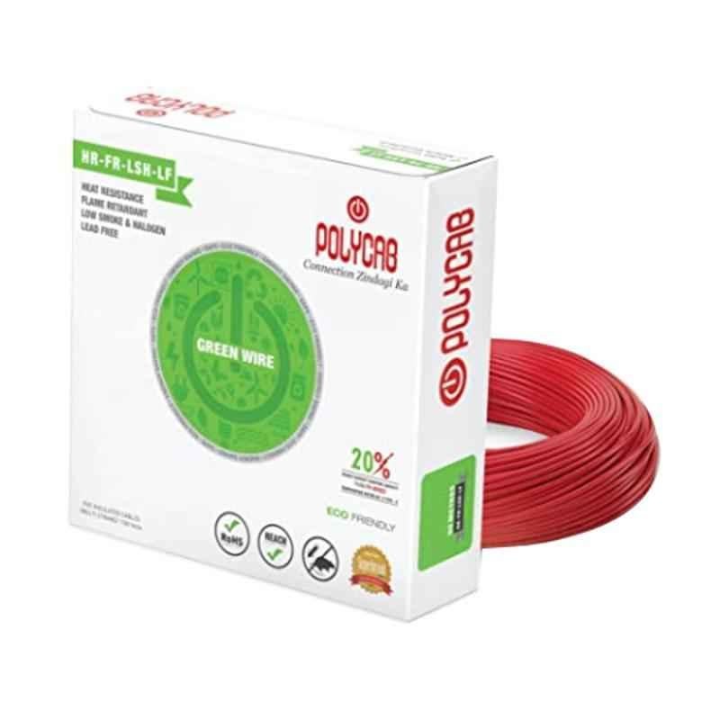 Polycab Green 2.5 Sqmm Red Single Core Multi Strand Heavy Duty FR PVC Housing Wire, Length: 90 m