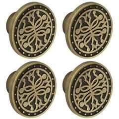 Plantex Knobs for Drawer/Round Drawer Knobs/Knobs for Cabinets/Pull-Push Knobs for Kitchen/Bedroom Drawer (Pack of 4) DTK-301, Antique Brass
