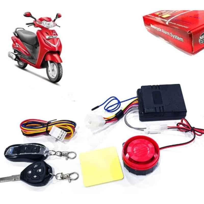 Auto Pearl 12V Black Two-Way Anti Theft Motorcycle Alarm Kit with 2 Pcs Remote for Duet VX 110CC