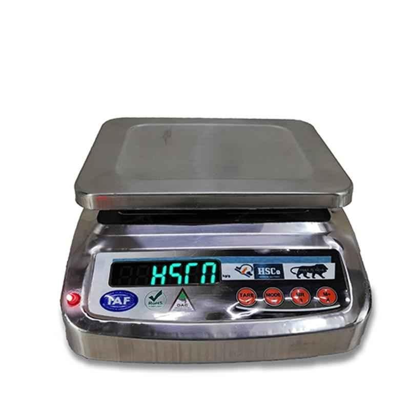 Hsco 5kg 200x180mm Stainless Steel Electronic Table Top Weighing Scale, SSS005