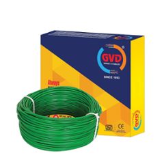 GVD 2.5 Sqmm Green Single Core FR PVC Flexible Insulated Copper Wire for Home, Domestic & Industrial Use, Length: 45 m