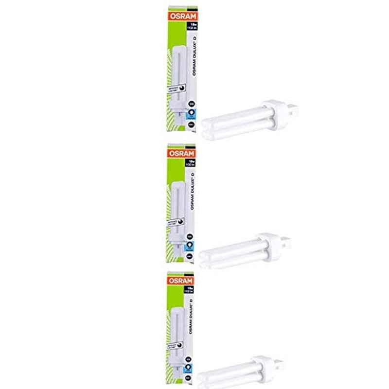 Osram 18W 6500K Cool Daylight 2 Pin Rectangle Fluorescent CFL Bulb (Pack of 3)