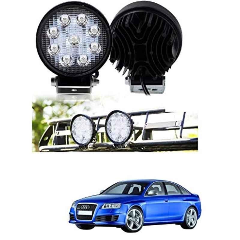 Kozdiko 2 Pcs 27W 4 inch 9 LED Waterproof Round White Fog Light Set with Mounting Brackets for Audi RS 6, kozd_20041