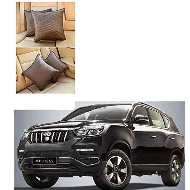 Kozdiko 2 Pcs Maroon Cola Car Seat Cushion Pillow Set for Mahindra Alturas G4