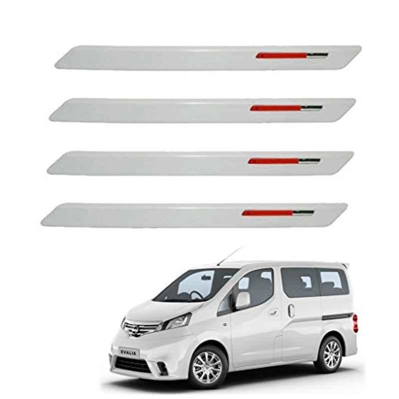 Kozdiko 4 Pcs White & Red Designer Car Bumper Protector Set for Nissan Evalia, KOZ-27504