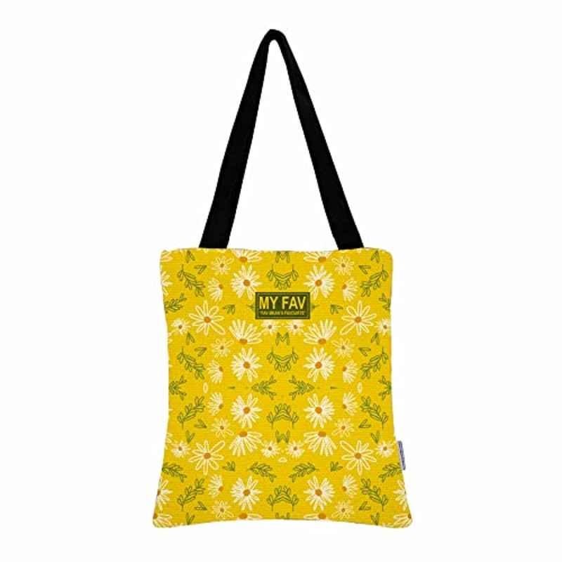 Buy Crazy Corner Yellow Flower Printed Canvas Fatty Tote Bags Online