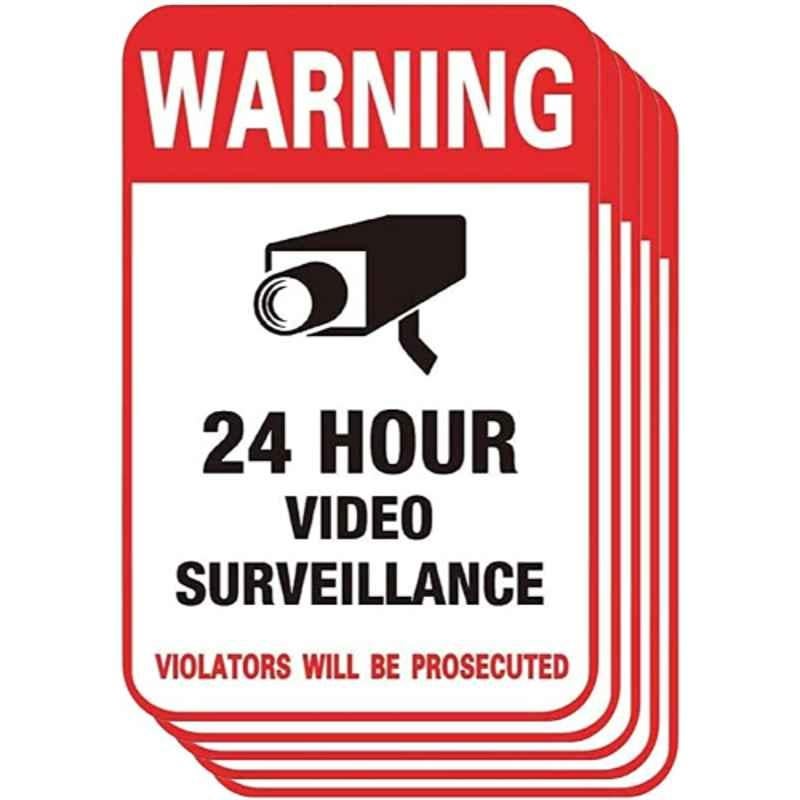 Rubik 5Pcs 15.7x10.3cm CCTV Camera Sticker Warning Signs Set