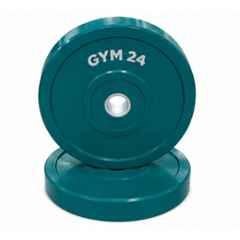 GYM24 Equipment 2 Pcs 5kg Rubber Green Bumper Plate Set