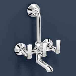 Plantex 2-in-1 Wall Mixer for Bathroom/Mixer L-Bend Provision for Overhead/Mixer Tap for Bathroom with Water Saving Nozzle & Wall Flange (3515, Chrome)