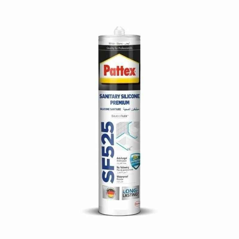 Pattex Premium Sanitary Silicone Sealant, SF525, 280ml, White