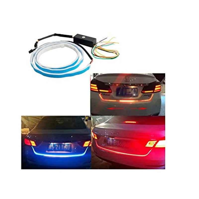 Kozdiko Ice Blue & Red Multi Function Car Boot Trunk LED Strip Light for Volkswagen Ameo