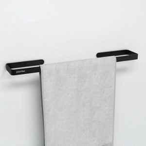 Plantex Space Aluminium Single Towel Rod/Towel Bar/Towel Holder/Towel Hanger for Bathroom/Bathroom Accessories Black