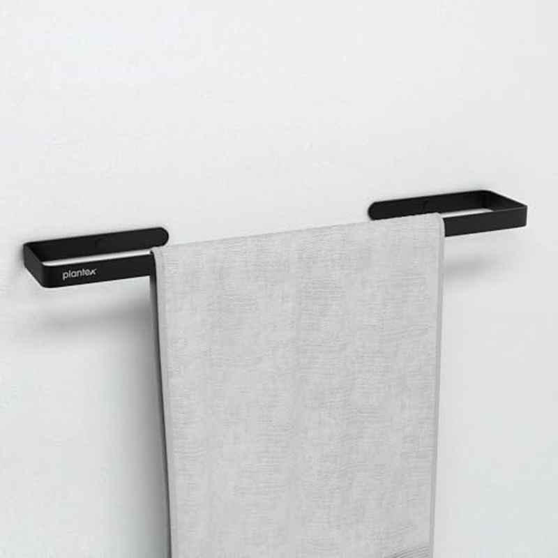 Plantex Space Aluminium Single Towel Rod/Towel Bar/Towel Holder/Towel Hanger for Bathroom/Bathroom Accessories Black