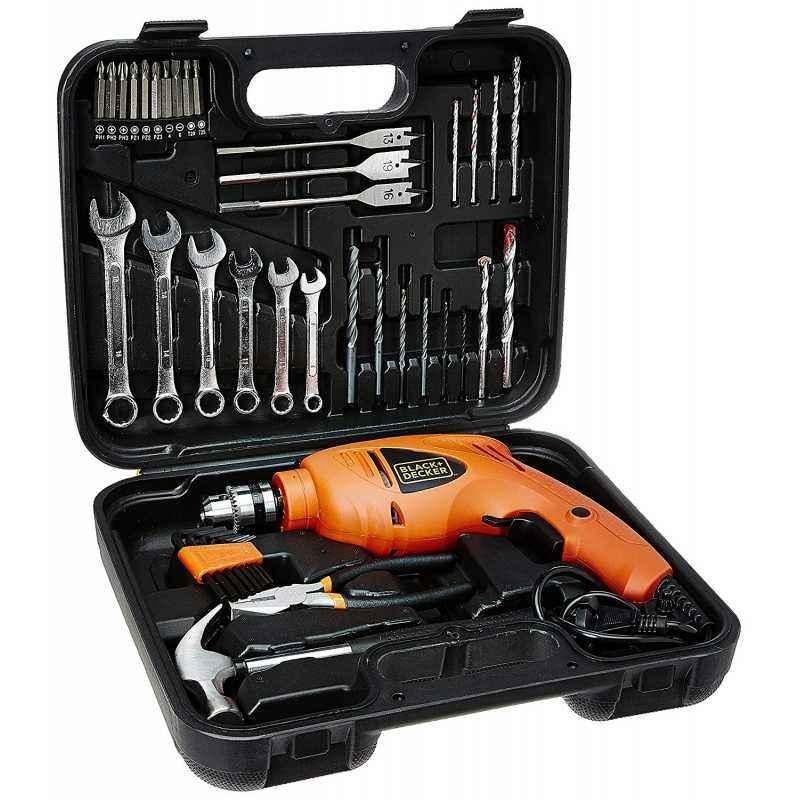Buy Black+Decker 41 Pieces 550W Orange Impact Drill Kit, HD455KA