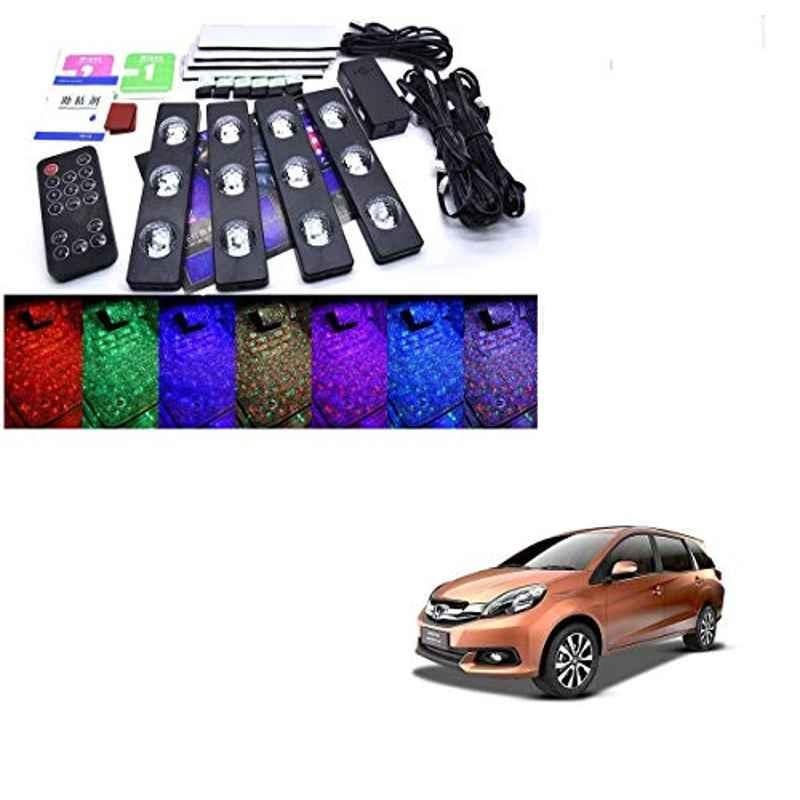 Kozdiko 4 Pcs 7 Colour Seat Bottom Car Star Light Kit with Remote Control For Honda Mobilio