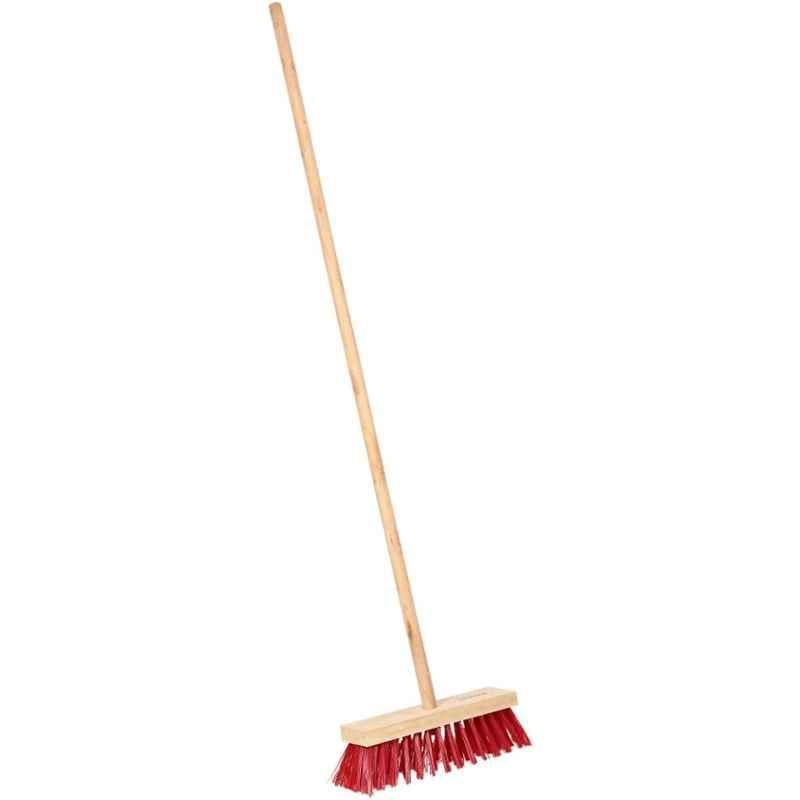 Moonlight 12 inch Red 6 Row Hard Bristles Broom, 10116