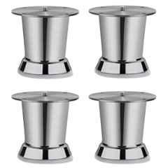 Plantex Heavy Duty Round 3 inch Spare Sofa Legs for Bed Furniture/Sofa Legs for Furniture Fitting/Table Legs/Sofa Leg Set of 4 Pcs Chrome