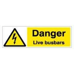 SUNSIGNS 600x200mm Vinyl & Sun Board Danger Live Busbars Signage, SN0171VNLM1HPIAAM