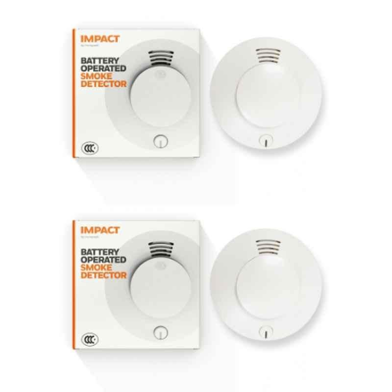 Impact by Honeywell Battery Operated High Performance Standalone Smoke Detector with Instant Audio Alert, JTYJ-GD-2330-B (Pack of 2)
