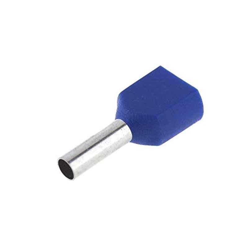 SeKi 2x2.5 Sqmm Copper PVC Blue Twin Wire End Ferrules, (Pack of 100)