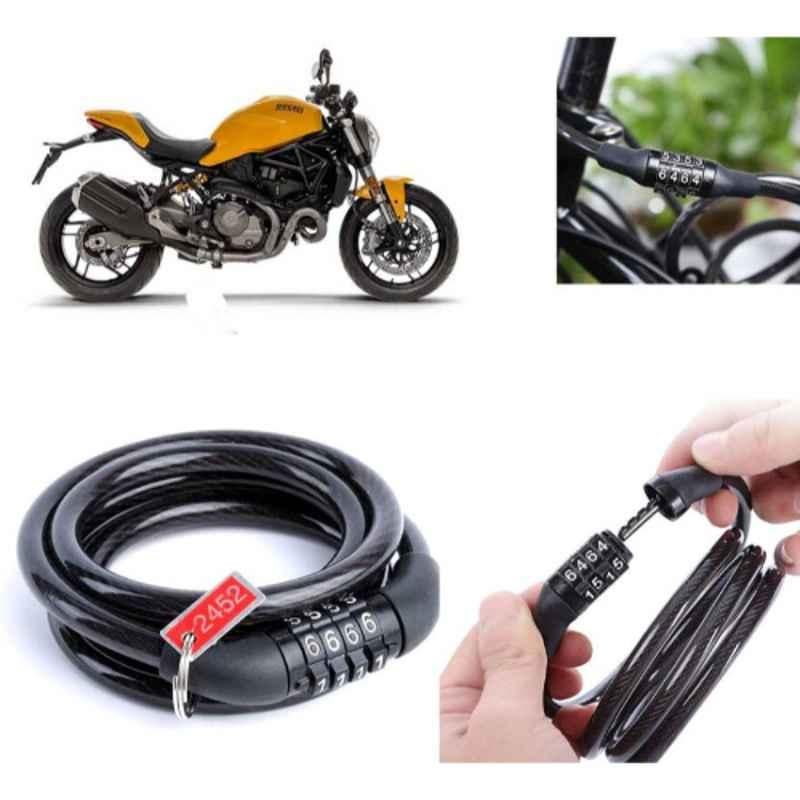 Auto Pearl PVC & Plastic Black Combination Cable Lock for Monster 821, 555