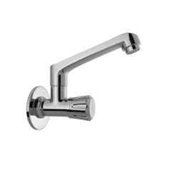 RN Ciaz 1/2 inch Brass Ingot Nickel & Chrome Plated Sink Cock with Wall Flange