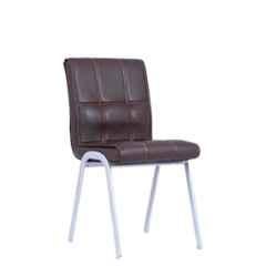 Zidle Glance Leather & Cushion Brown Dining Chair with Silver Metal Frame (Pack of 2)