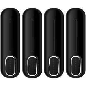 Fastgear 345ml Plastic Wall Mounted Cubical Black Liquid Soap Dispenser (Pack of 4)