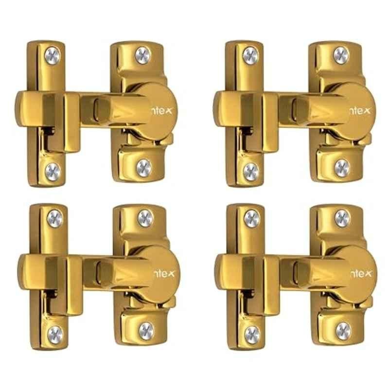 Plantex Zinc Gold Door Flip Latch Lock for Bathroom, DTK-250(Pack of 4)