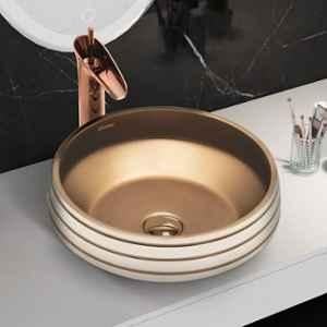 Plantex 16x16x7 inch Ceramic Round Tabletop Wash Basin for Bathroom
