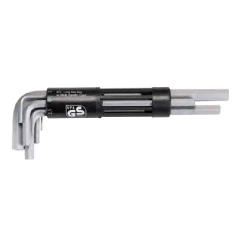 KS Tools 8 Pcs Steel Matt Chrome 3-in-1 Hexagon Key Wrench Set, 151.2040