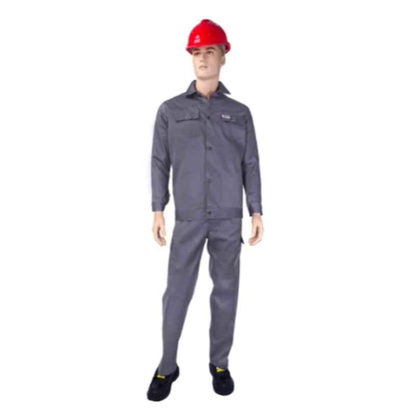 Ameriza Chief Grey Cotton European Pant & Shirt, A105060701, Size: M