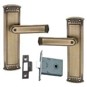 ATOM 200mm Zinc Brass Antique Finish Mortise Door Lock Set, MH-O40-CLOSED-BA