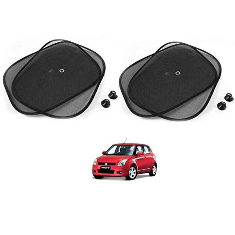 Kozdiko 4 Pcs Black Chipokoo Car Window Sunshade Curtain Set for Maruti Suzuki Old Swift, koz_79330