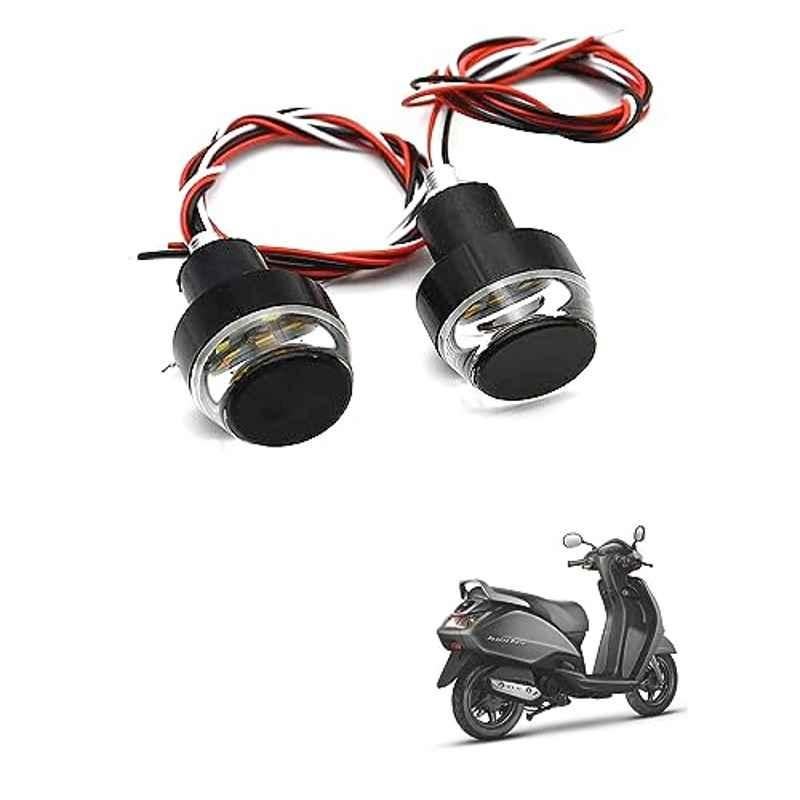 Kozdiko 2 Pcs Dual Colour Motorcycle LED Indicator Turn Signal Handle Bar Light Set for TVS Jupiter 125