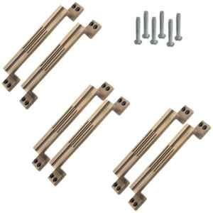 Atom 7 inch Brass Antique Finish Aluminium Line Cabinet Pull Handle (Pack of 6)