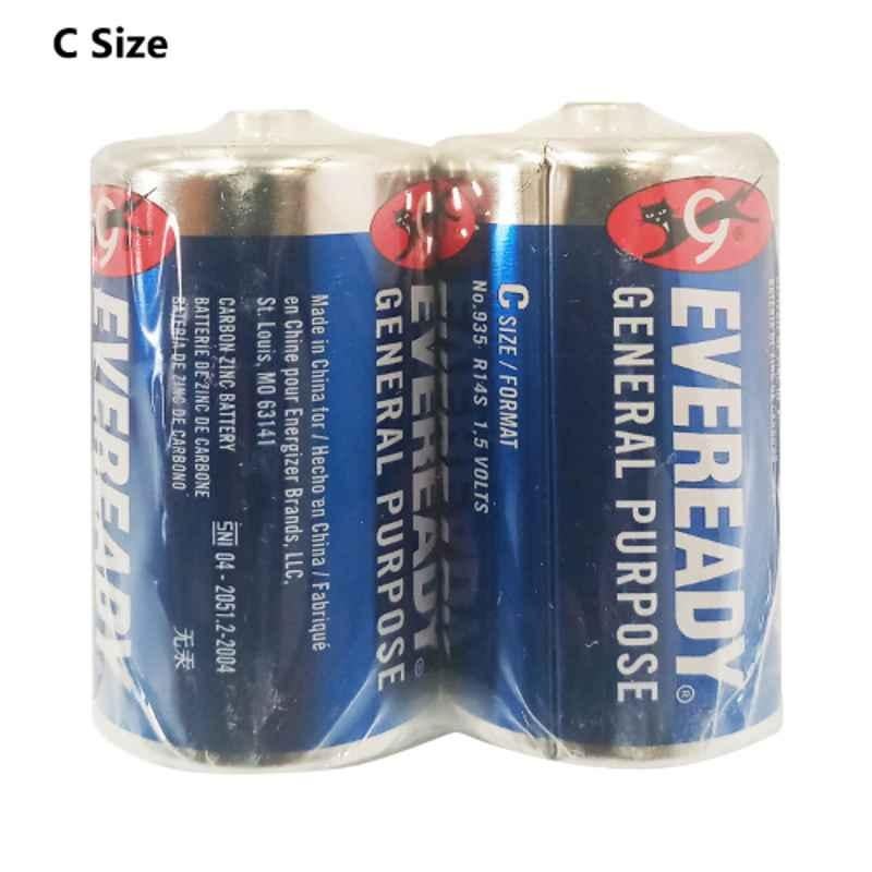 Eveready C Zinc General Purpose Battery, 935B-MJ-SW2 (Pack of 2)