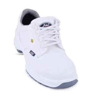 Allen Cooper AC1443 Microfibre Steel Toe White Work Safety Shoes, Size: 6