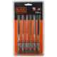 Black+Decker 6 Pcs 174mm Orange & Black Needle File Set , BDHT22148