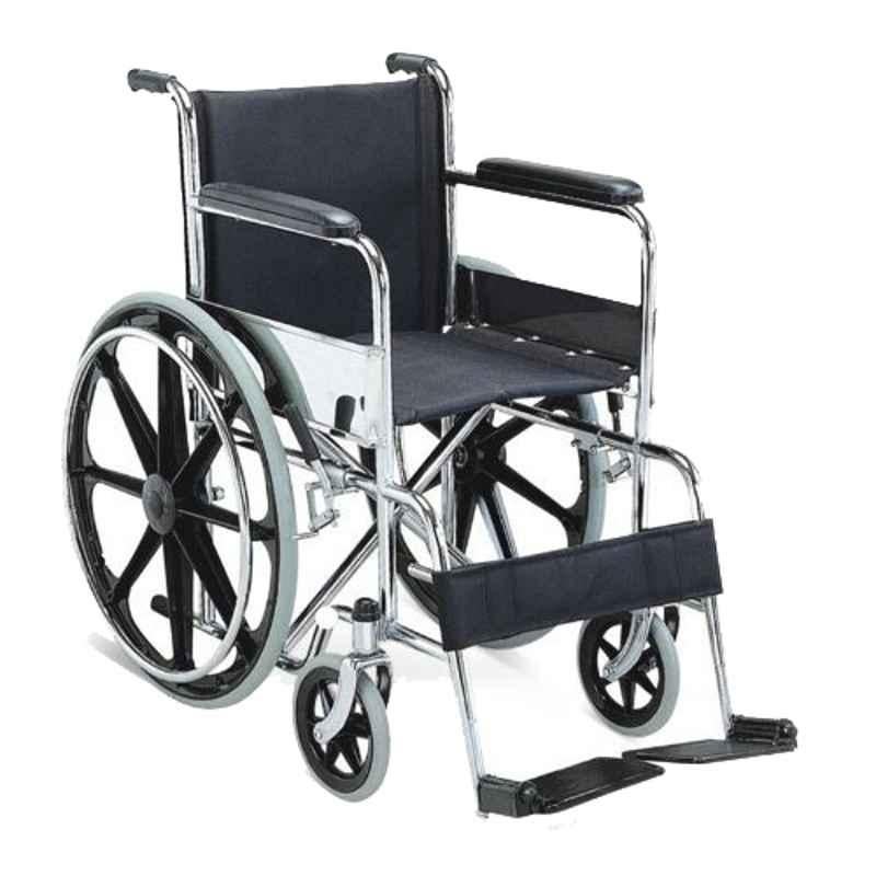 Surgihub Stainless Steel Black Wheel Chair, 11057